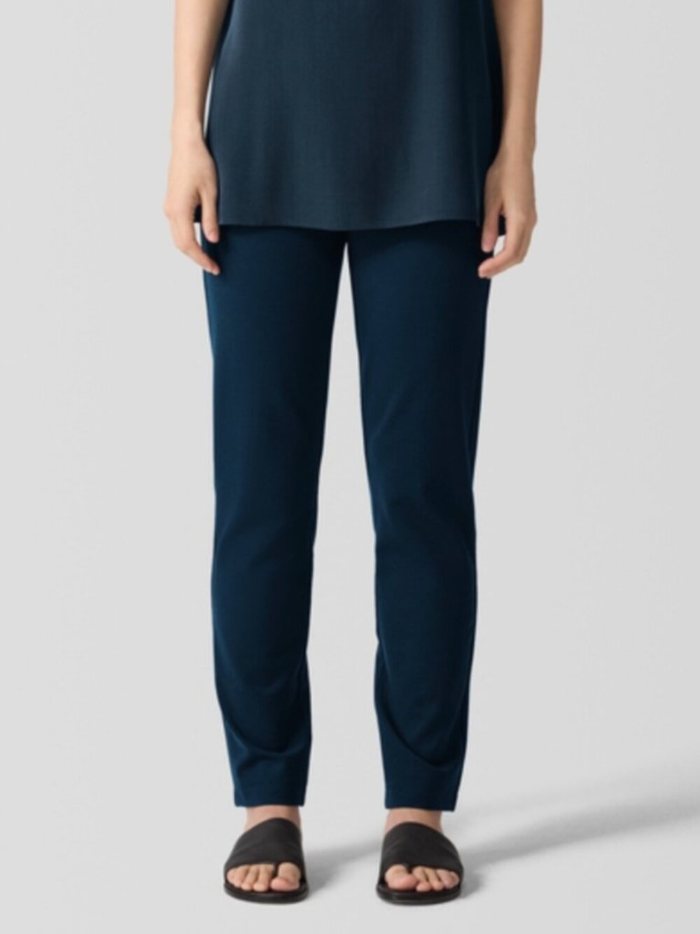 EILEEN FISHER | NEW | Washable Flex Ponte Pants | Deep Adriatic Blue | Size M